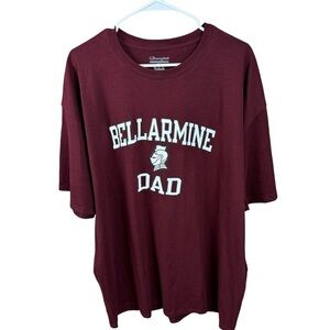 Champion Burgundy and White Bellarmine Knights Dad Crew Neck T Shirt Size 2XL